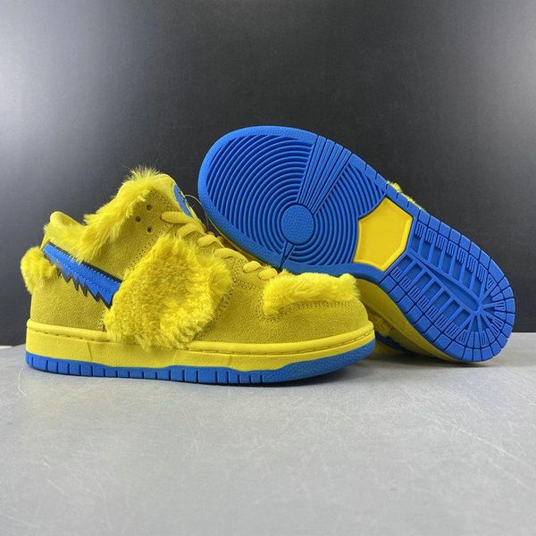 

2020 sb dunk low grateful dead bears green spark bright ceramic opti yellow designer dancing bears skateboarding casual shoes 36-46, Black