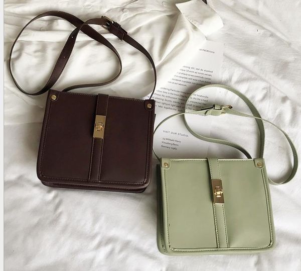 

2020 newset fashion texture shoulder messenger designer wild temperament simple small square bag