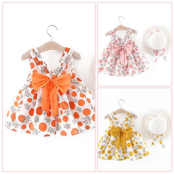 

2020 girls dress floral pattern children's sleeveless comfortable cotton dress casual princess wedding party costume, Red;yellow