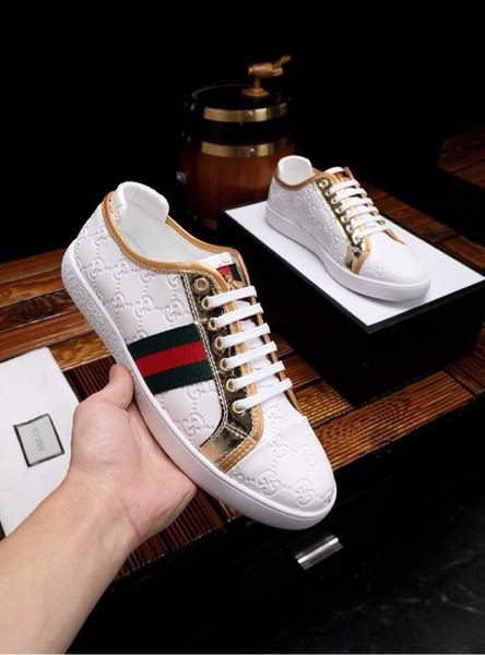 

2019v весной новая спортивная обувь тенденции мужской обувь полуботинки кожа случайных бизнес обувь, оригинальная коробка доставка 38-44, Black