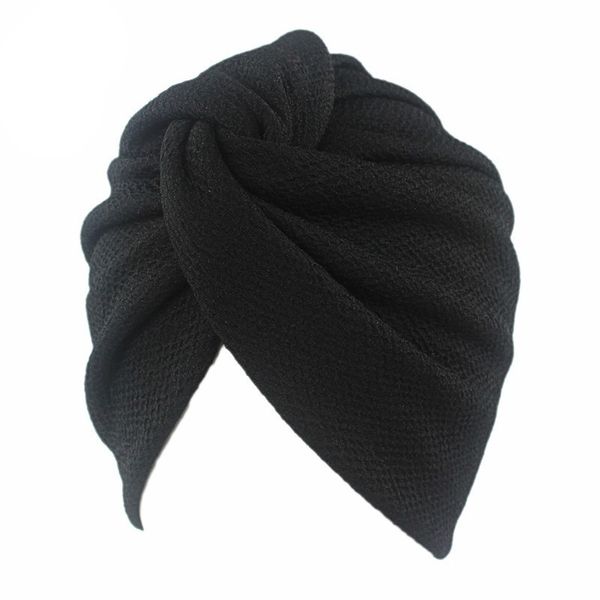 

new women stretch solid ruffle turban hat scarf knotted chemo beanie caps headwrap for cancer chemotherapy hair loss accessories