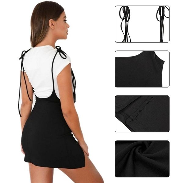

black women dress with shoulder straps package hip under split slim suspender summer dresses high waist mini school dresses, Black;gray