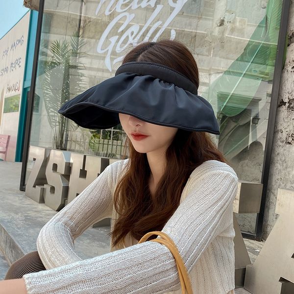 

female korea east gate shell hat shell hat sunscreen sunshade foldable, Blue;gray