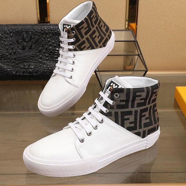 

drop ship mens shoes lightweight fashion leather design comfortable luxury sneakers high lace -up sports men shoes herren sportschuhe, Black