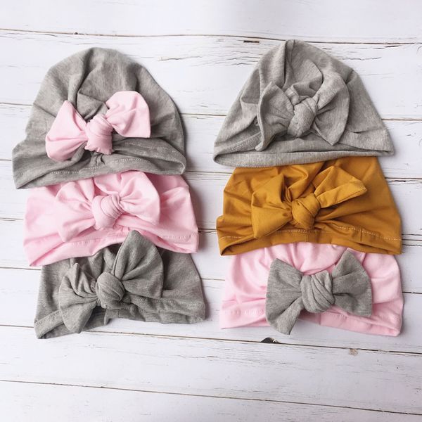

baby turban hat new fashion india girls bowknot beanies infant tollder kids floral printed knitted caps newborn baby hat, Yellow