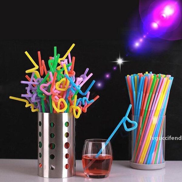 

wholesale-600pcs disposable plastics coke straw colored straws art modeling tea crazy straws ing