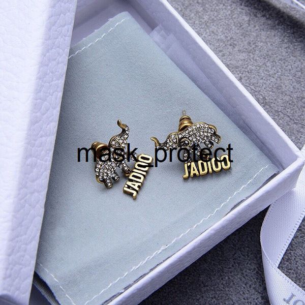 

fashion small elephant full 2020 new d home letter earrings, Golden