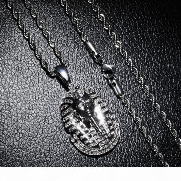 

e europe and the united states 2020 fashion spring and summer new selling beauty head pendant micro inlaid zircon hip hop necklace, Silver