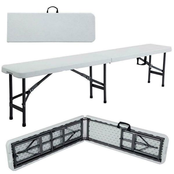 

6' folding portable plastic indoor / outdoor camping picnic party dining bench