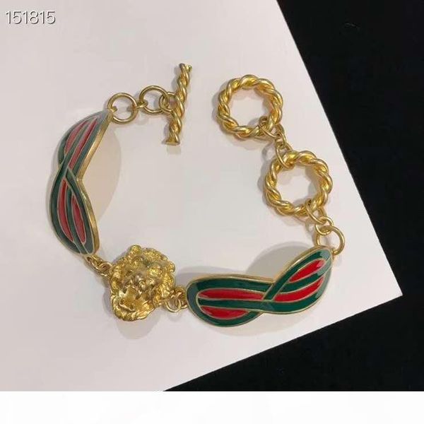 

e fashion in europe and the united states to sell high -end colored bracelets designer style trendy lion head bracelet 2020, Silver