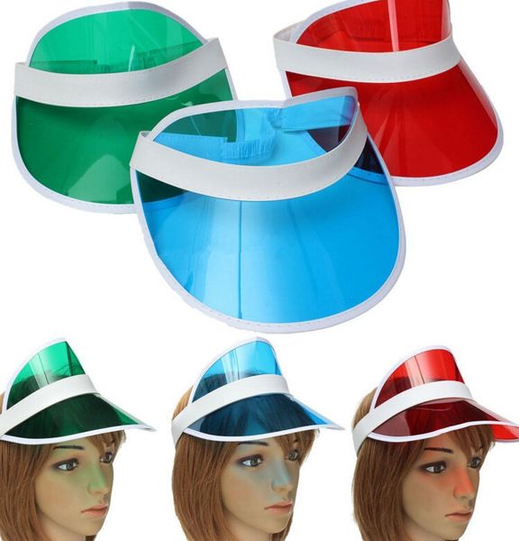 

sun visor sunvisor party hat clear plastic cap transparent pvc sun hats sunscreen hat tennis beach elastic hats 2020, Blue;gray