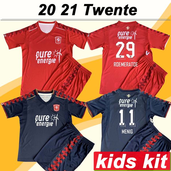 

20 21 twente fonte menig aburjania kids kit soccer jerseys roemeratoe selahi luciano home away football shirt short sleeve child uniforms, Black