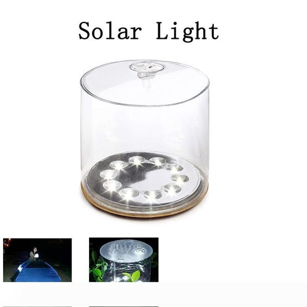 

inflatable solar light 10 led solar lamp with handle portable solar led lantern for camping hiking garden yard
