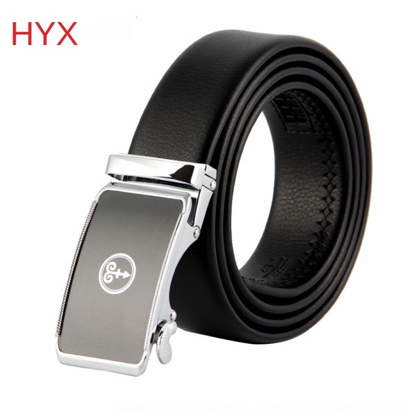 

hengyuanxiang business leisure cowhide alloy automatic buckle men's hengyuanxiang business belt men's belt, Black;brown