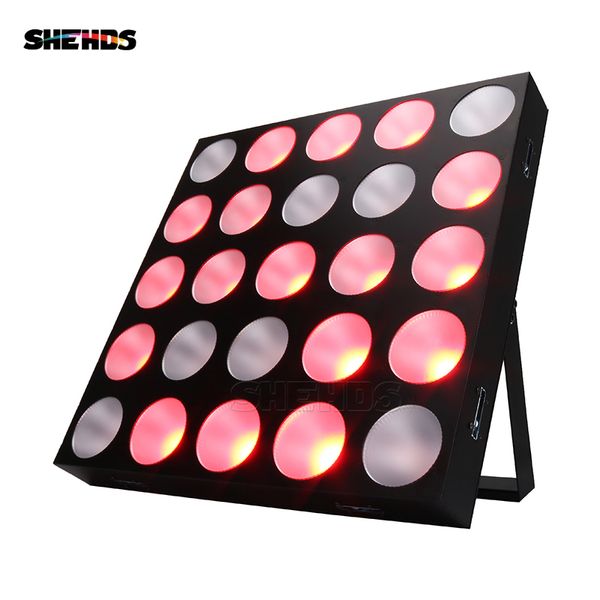 Shehds liderado 25x30w rgbw 4in1 fascio pannello ponto Blinder Matrix Effetto di iluminazione della fase di dmx dj attrzzature pista da ballo bar spettacolo all'aperto