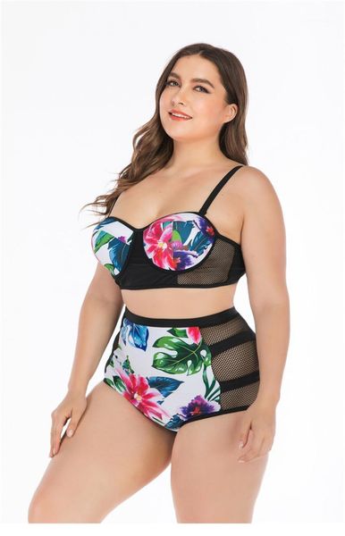 

women slim beach bathing suits women 4xl 2pcs flower bikinis woman spaghetti strap mesh patchwork summer swimwears, White;black