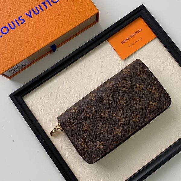 

trend design zipper wallet men phone money coin pocket wallet purses card holder handbag men leather long wallets with origin box sale