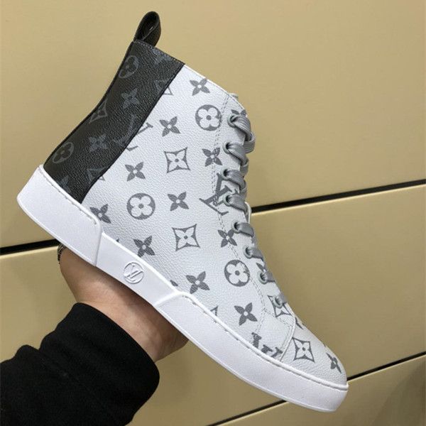 

38-45 2020luxury brand classic high-match-up sneakers cowskin genuine leather mens shoes blue white colors size 35-40