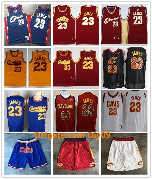 

men cleveland cavaliers 2 collin sexton #23 lebron james red nba black basketball jersey, Black;red