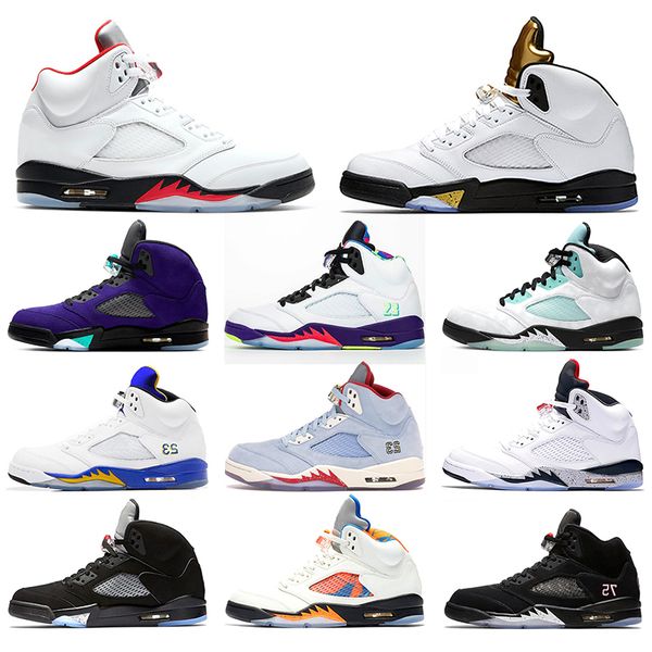 

jumpman 5 5s basketball shoes alternate bel fire red 2020 grape mens trainers sports sneakers size 7-13