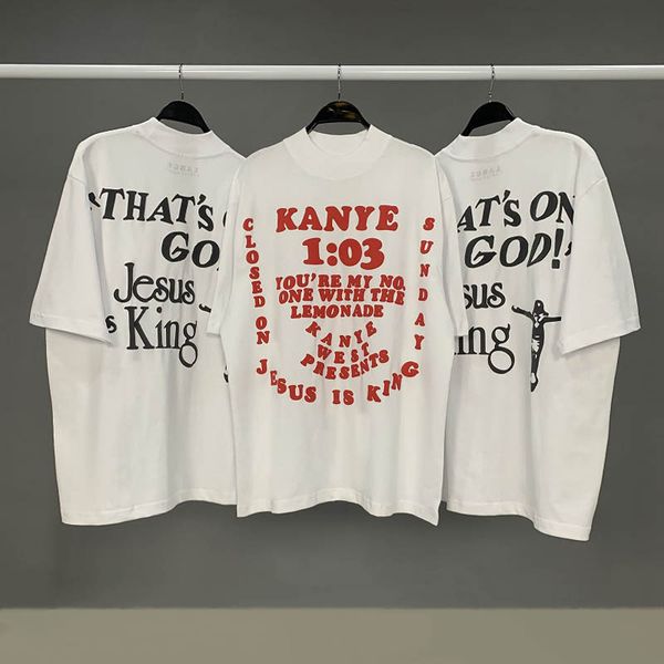 

kanye sunday service t shirts jesus is king t-shirt men and woman tees casual fear of god bottom tees fashion streetweat youth, White;black