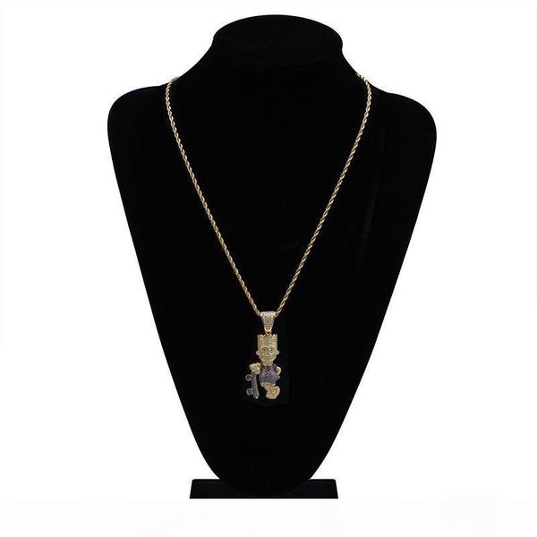 

i new mens hip hop iced out gold pendant necklace cartoon simpson pendant necklace fashion necklace jewelry, Silver