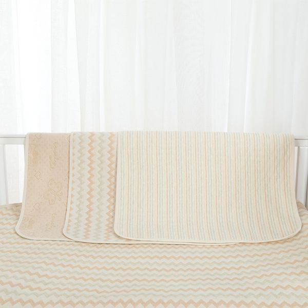 

natural mattress color cotton diaper pad bamboo fiber double-sided dual-purpose machine washable jacquard cartoon diaper mattress