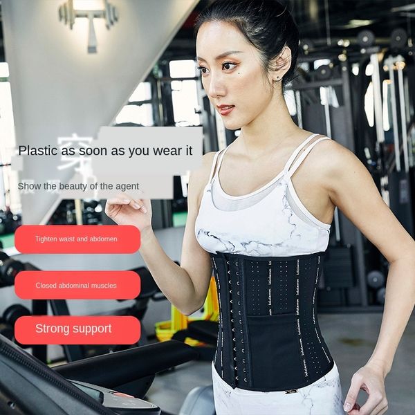 

xu1w6 couple sports sweat postpartum abdomen girdle men's large size slimming waist exercise fitness exercise fitness seal belly girdle, Black;gray