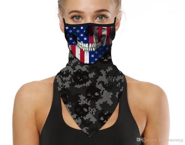 

2020 men women face scarf individuality design face scarf bandana ear loops face balaclava neck gaiters for dust mask, Black;white