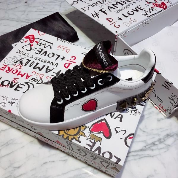 

2020i new genuine leather party casual shoes outdoor men and women sports shoes fashion trend graffiti wild couple shoes, size 35-45, Black