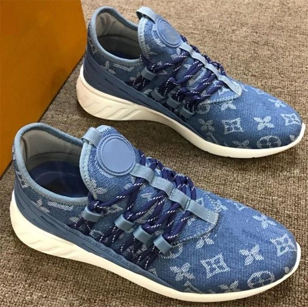 

mens fastlane sneaker soft and light casual fashion flat shoes fashion designer canvas sneakers denim monogram shoe with box size 38-45 zx1