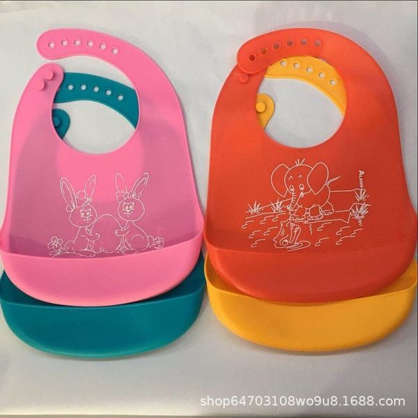 

saliva silica gel silica gel napkin silicone pocket baby dining bib food grade silicone waterproof soft bib