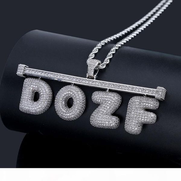 

i custom name bubble letter necklace mens hip hop gold silver copper necklaces diy combination letter pendant necklace jewerly