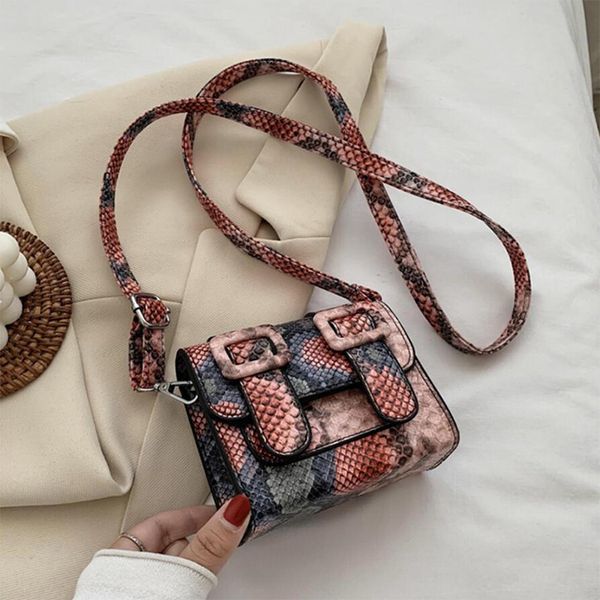

serpentine mini square crossbody bags for women contrast color women shoulder messenger bag small ladies flap women's bags 2020