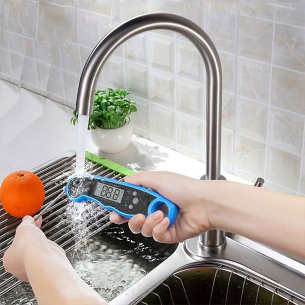 

stainless steel food cookin collapsible digital cooking food thermometer measuring instrument meat household detector kitchen grill dh0150