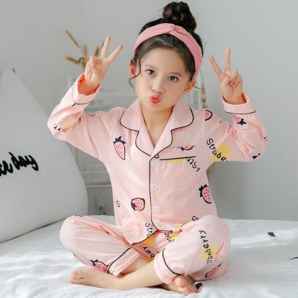 

spring and autumn children's long sleeved pajamas suit for kids 100%cottonsilk girls boys household clothes children pajamas designer22, Blue;red
