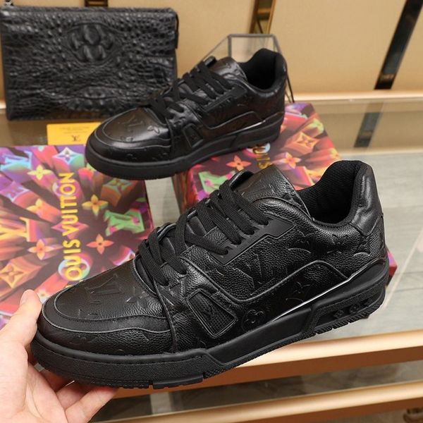 

2020 a7 fashion trend mens designer shoes leather mesh breathable comfortable outdoor shoes lace-up casual hiker shoes mens sneakers, Black