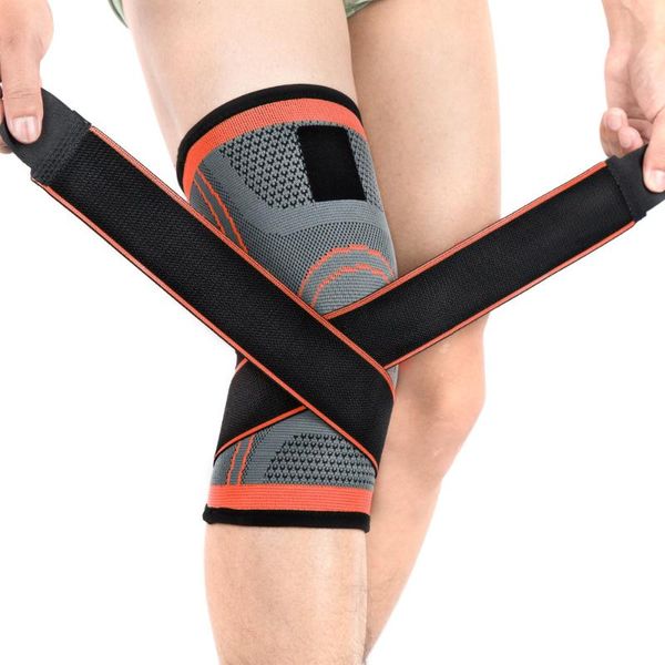 

kyncilor knee support elastic compression kneepad patella protect knee pads kneepad safety guard strap for volleyball running, Black;gray