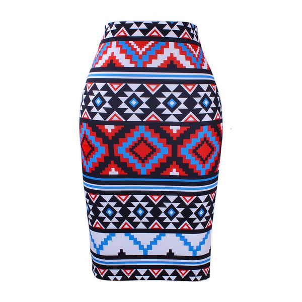 

western design vintage geometric print female pencil skirts s 4xl fashion women bodycon saias girls faldas slim bottoms, Black