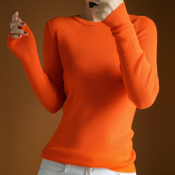 

2020 wool sweater women's worsted ribbed round neck 100% pure wool pullover o-neck sweater thin light warm female jumper #z39, White;black