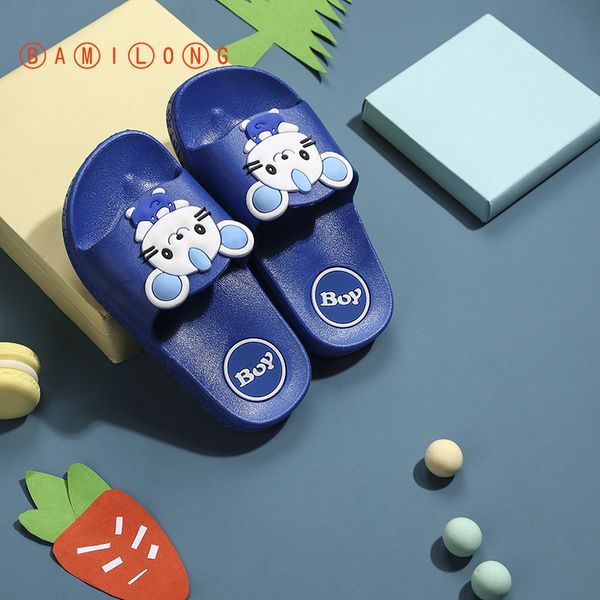 

bamilong summer kids slippers soft pvc non-slip beach shoes boys cartoon flip flop toddler girls indoor bathroom slippers b176, Black;grey