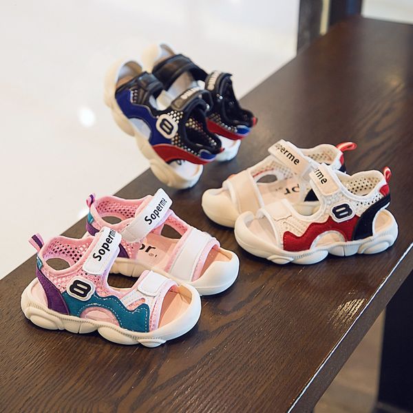 

2020 new korean style soft bottom children's bear bottom sandals boys and girls sandals baby baby shoes beach shoes fashion, Black;red
