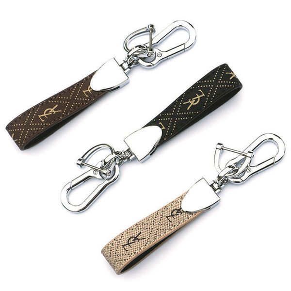 

mens and womens gift high-grade real leather key chain design three colors car keychain for sale, Silver