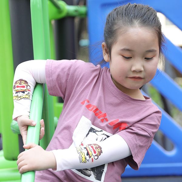 

xdnzx sleeves children's sun protection silk sleeves solid sleeve ice sleevegloves ice sleevecolor uv protection children's cold s, Black