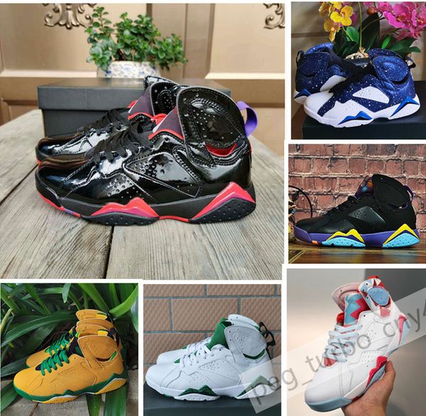 

2020 authentic 7 oregon ducks pe uo yellow strike green apple purple grape 7s hare basketball shoes women mens trainer sports shoes 36-47