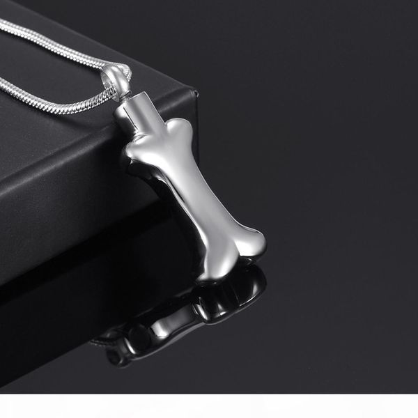 

ijd9874 отполированный двухцветное нержавеющей стали косточки собаки кремация урна neckace engravable pet имя мемориал ashes ювелирные издел, Silver
