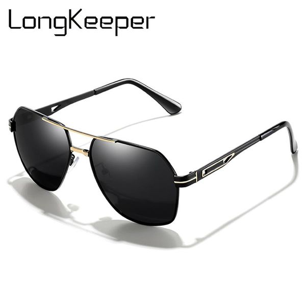 

longkeeper uv400 sunglasses brand designer women polarized sun male men's pilot fashion metal glasses glasses oculos masculino itbib, White;black