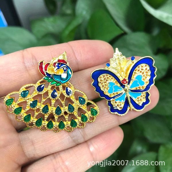 

k7tby roasted blue butterfly peacock buckle ceramic butterfly leak enamel accessories cloisonne glass tea leak tea ceremony accessories clip, Silver