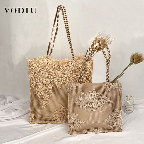 

2020 big fashion shoulder bag women's handbags casual totes embroidered hollow vintage designer straw beach ladies lace new bags