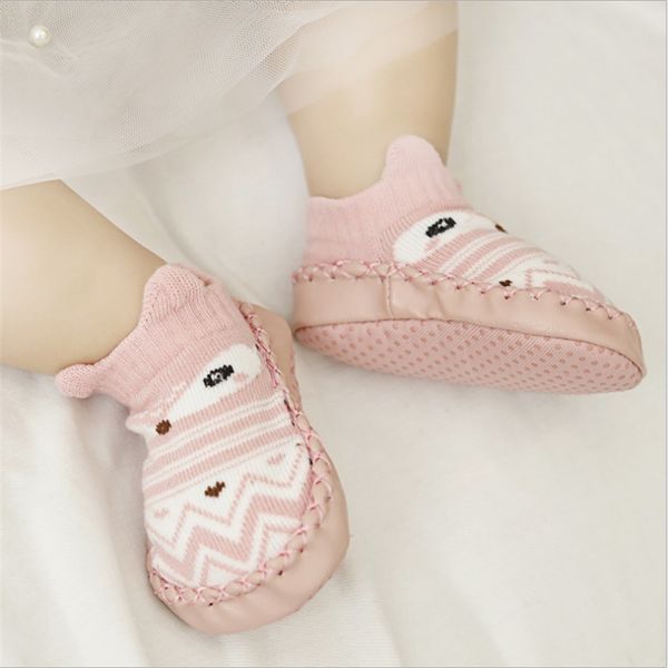 

baby socks with rubber soles infant sock newborn autumn winter children floor socks shoes anti slip soft sole sock, Pink;yellow